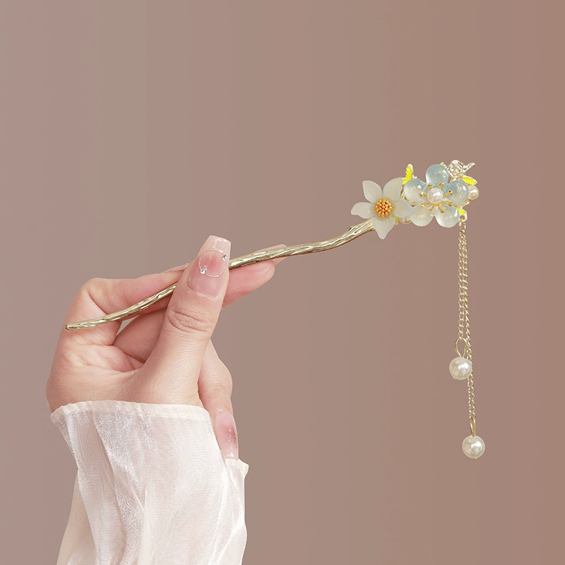 Hairpin Hanfu заколка для волос, орхидея цветочный декоративный аксессуар для волос, простая элегантная китайская стиль