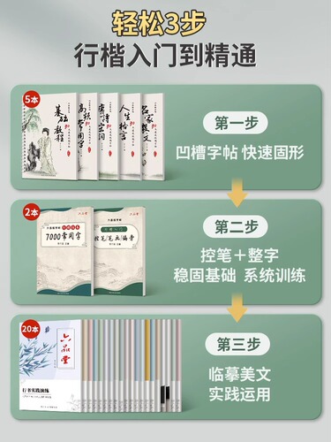 Groove copybook adult regular script running script instant pen copybook hard pen boys and girls copy repeatedly and receive faded refills