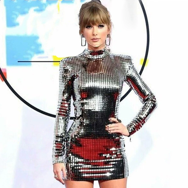 Amazon Autumn eBay Cross-Border Женское вечернее тонкое платье с блестками Сексуальное облегающее платье Облегающее платье для ночного клуба.