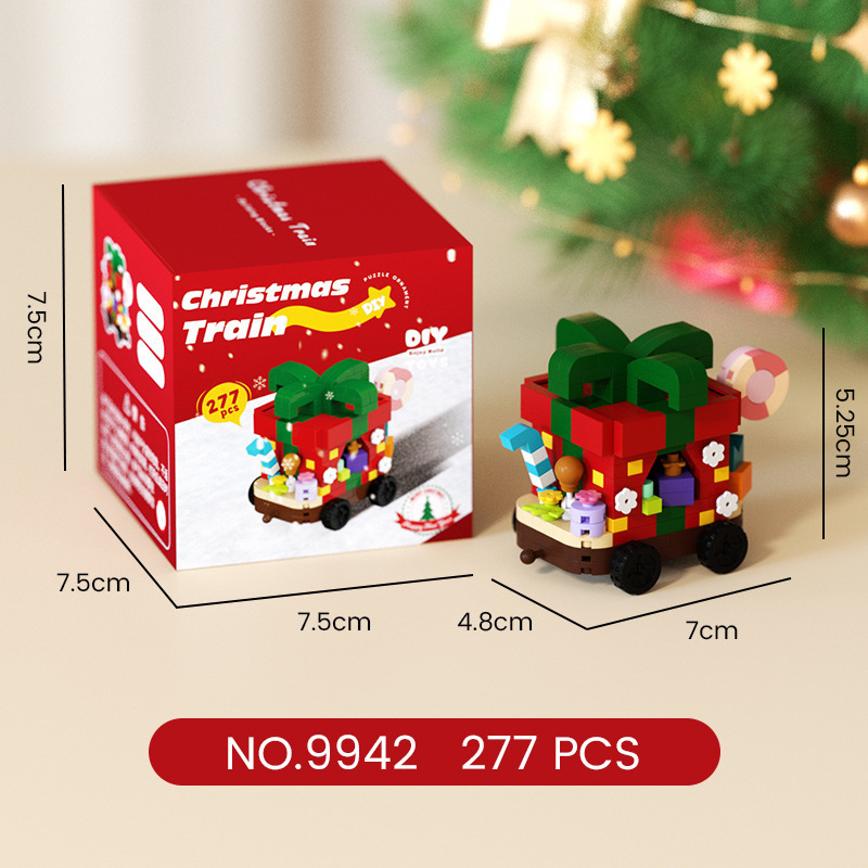 Juguetes para niños, bloques de construcción en línea, juguetes de Navidad, regalos, juguetes de Navidad, decoración, puzzle, ensamblaje