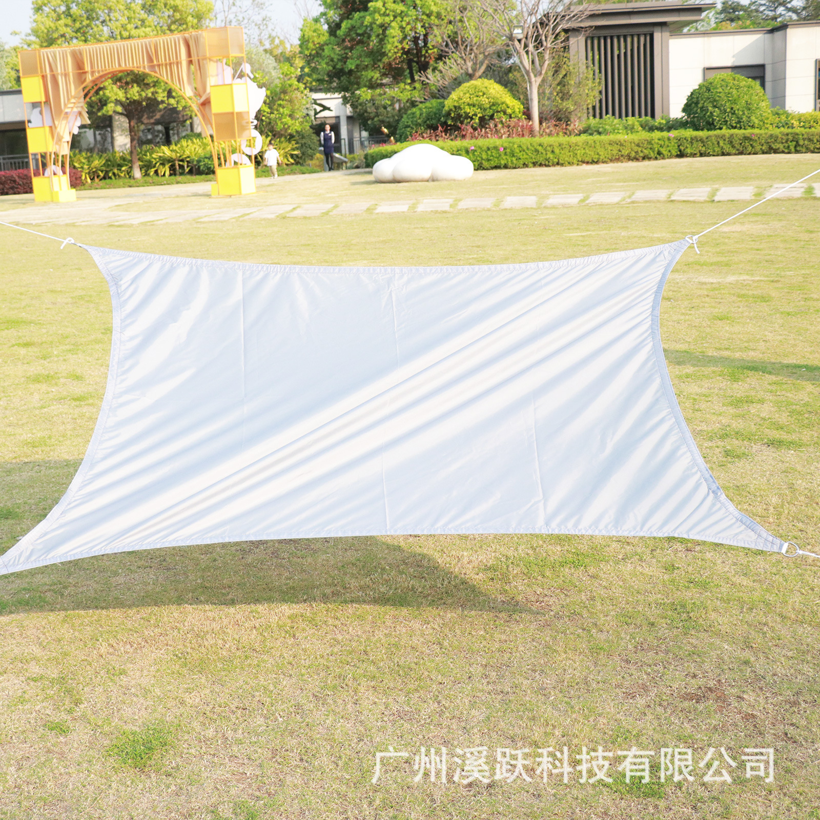 Four-Corner Waterproof Sunshade Sail Polyester Waterproof Sun Protection Uv-Resistant Shade Cloth Sunshade Net for Courtyard Outdoor Villa