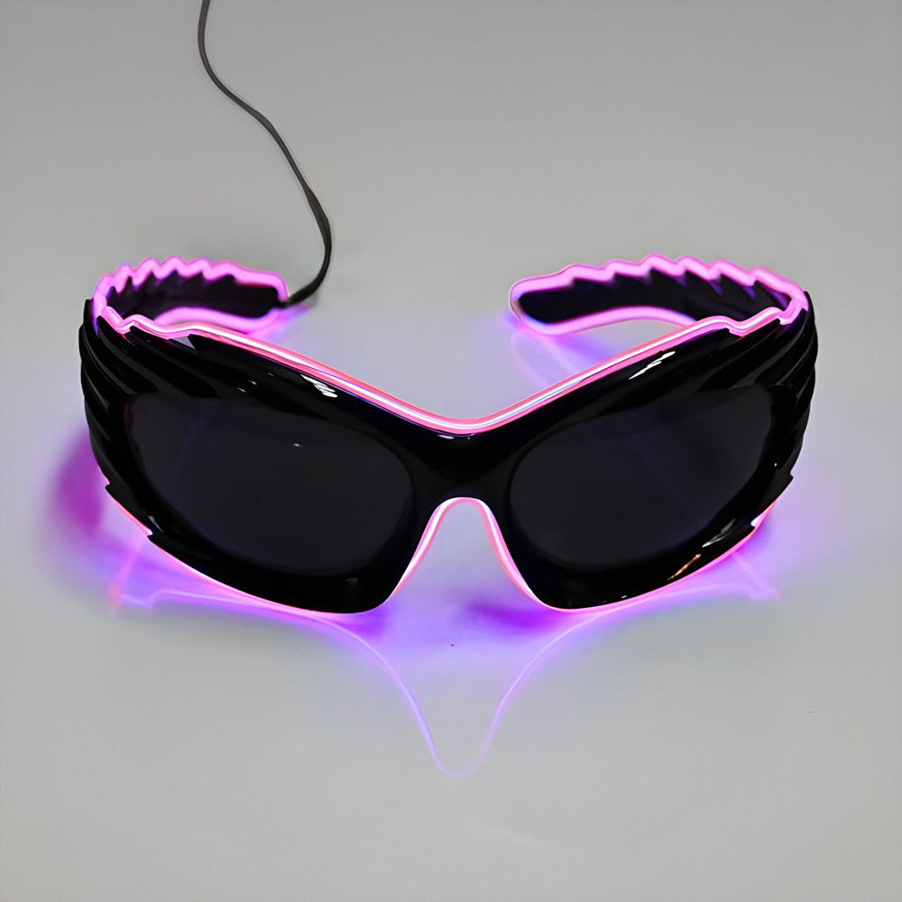 Europa y Estados Unidos transfronterizos fiesta LED gafas de luz de moda cyberpunk bungee línea de luz de sol gafas de sol de tecnología