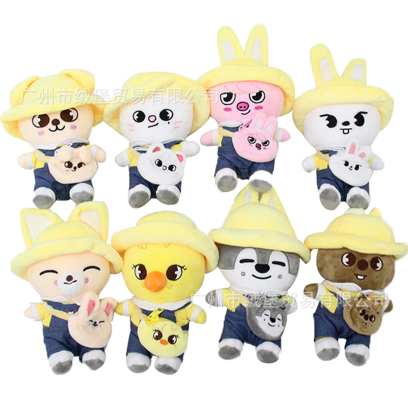 跨境春日幼稚园流浪儿童公仔李龙馥周边背包带帽玩偶夹机娃娃玩具