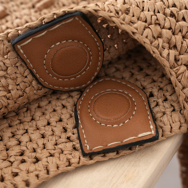Straw solid color fashionable woven beach one-shoulder bag for…