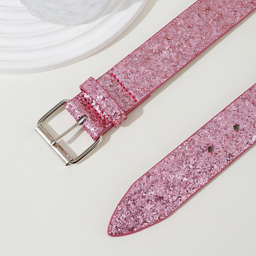 pink sequins jeans belt for women girls decoration belt wholesale fashion ms sequined sashes 112.3*3.2cm