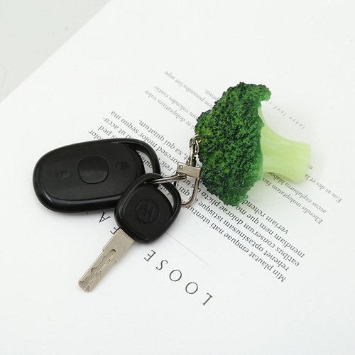 Simulated PVC broccoli model ornaments, interesting simulated food keychains, vegetable bags, door buckle hangings, wholesale