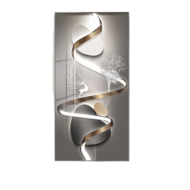 Pintura decorativa de vestíbulo lujosa abstracta al final del pasillo pinturas murales de alto nivel pasillo atmósfera frente a la puerta escalera mística pinturas colgadas