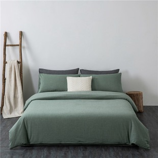 Wholesale Yarn-Dyed Washed Cotton Pure Cotton Quilt Cover Single Piece Solid Color Cotton Quilt Cover Dropshipping Factory Direct Sales Small Fresh