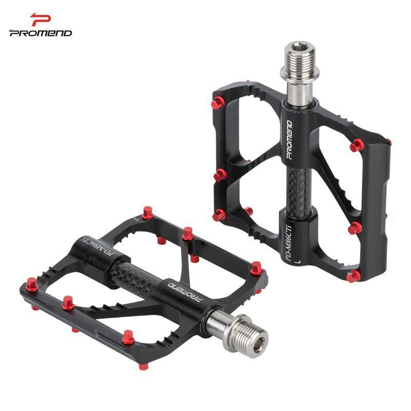Promend Bicycle Pedals Three-Pelin Road Mountain Bike Titanium Shaft Carbon Tube Pedals