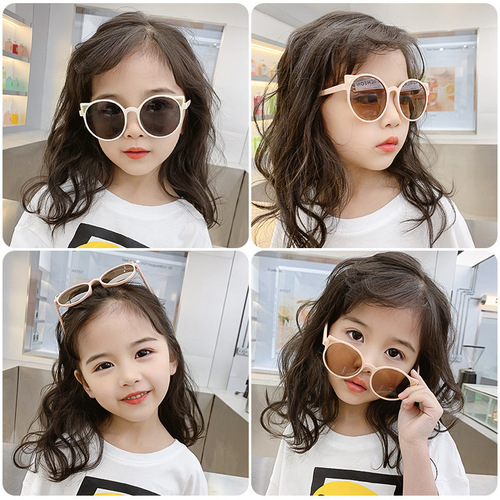 Children's sunglasses, girls' UV protection, cute and super cute baby sunglasses, boys' soft leg silicone polarized sunglasses, trendy