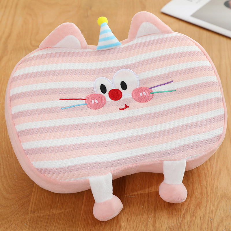 Memoria de dibujos animados algodón gato estómago almohada columna cervical almohada dormitorio de estudiantes almohada pequeña almohada casera almohada de siesta verano
