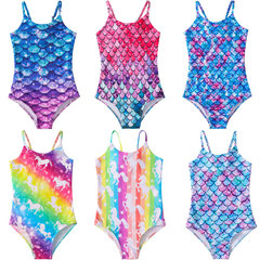 2022 Mermaid Swimwear Children's Swimwear European and American Girls One-piece Swimwear Hot Spring Beach Swimsuit Wholesale