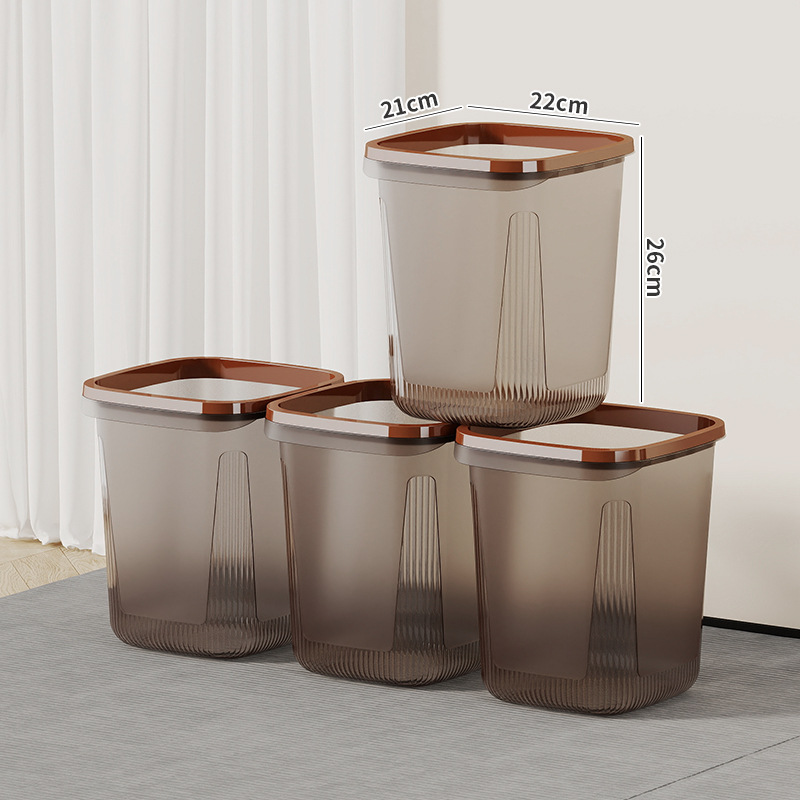 Bote de basura transparente de gran capacidad para el hogar, barril de almacenamiento de basura para el baño, sentido avanzado, canasta de basura de cocina, canasta de papel