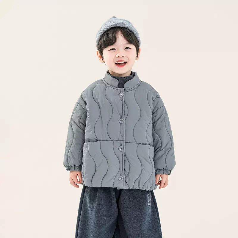 畅果童装男童棉衣冬季新款儿童日韩系绗棉立领棉服中小童夹棉外套