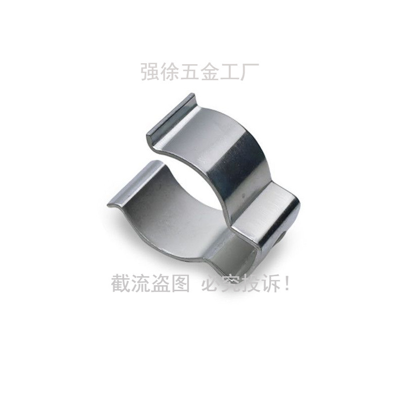 弹性管卡弹簧片铁管固定夹弹性钢管卡锰钢U型卡扣弹性开口管夹