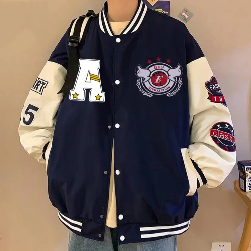 American Baseball Suit Jacket Men's Instagram Popular Brand 2024 New Spring and Autumn Fashionable Loose Loose Couple Jacket