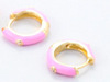 Enamel, earrings, fashionable zirconium, European style, wholesale