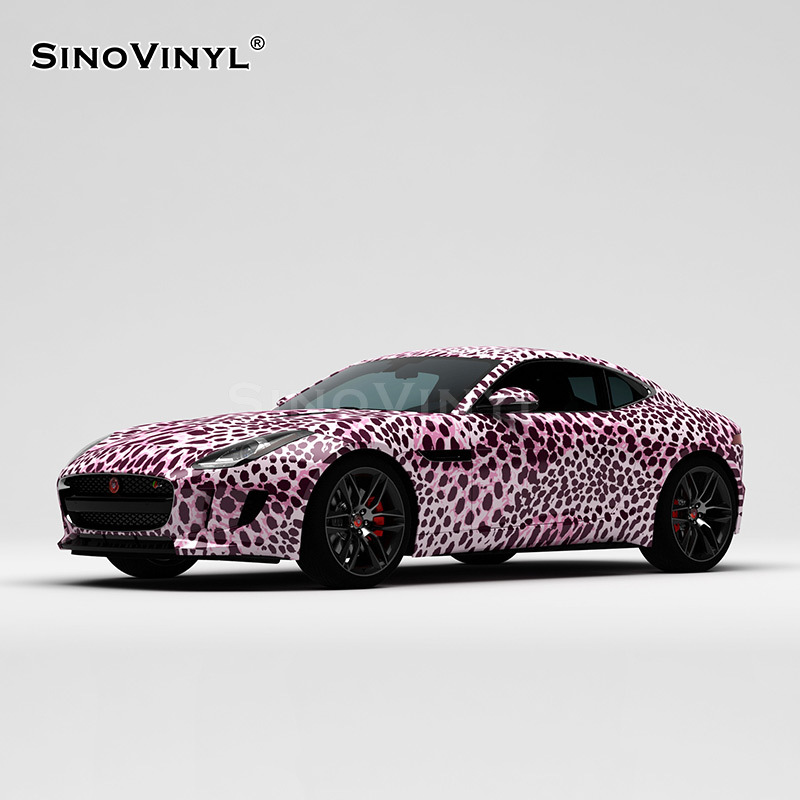 Carlake textura serie coche cambio de color película leopardo impresión Rosa coche cuerpo pegatinas doble color pintura gradiente coche cambio de color