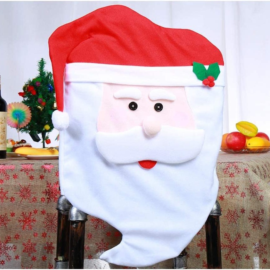 Decoraciones navideñas transfronterizas cubierta de la silla de comedor masculina y femenina vieja cubierta de la silla de Navidad decoración de Navidad