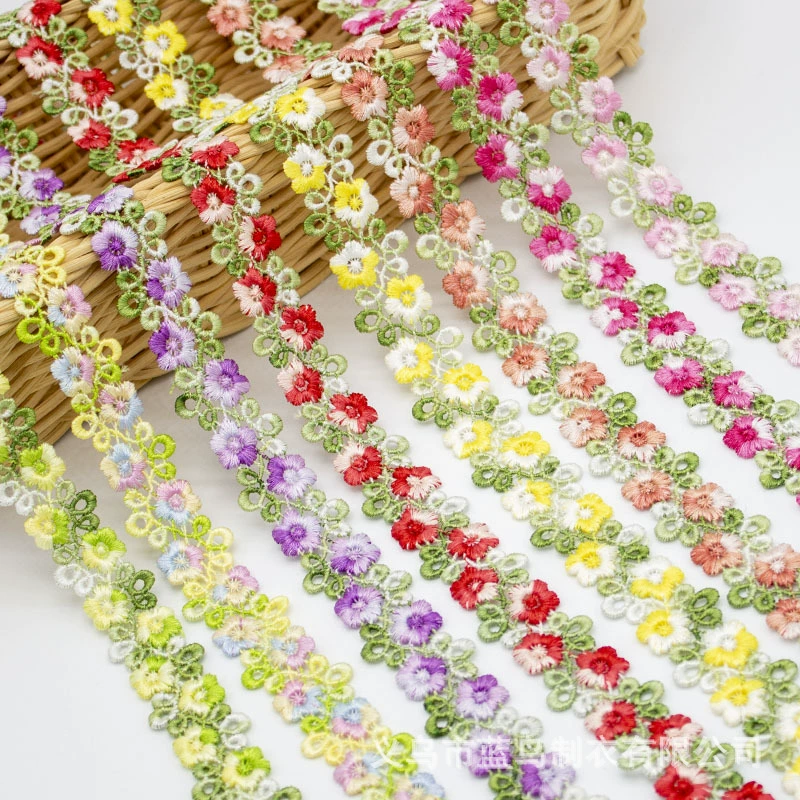В наличии 2 см Штрих-код вышивка кружево полиэстер шелк водорастворимый цветок цвет аксессуары для волос головной убор DIY декоративные аксессуары ручной работы