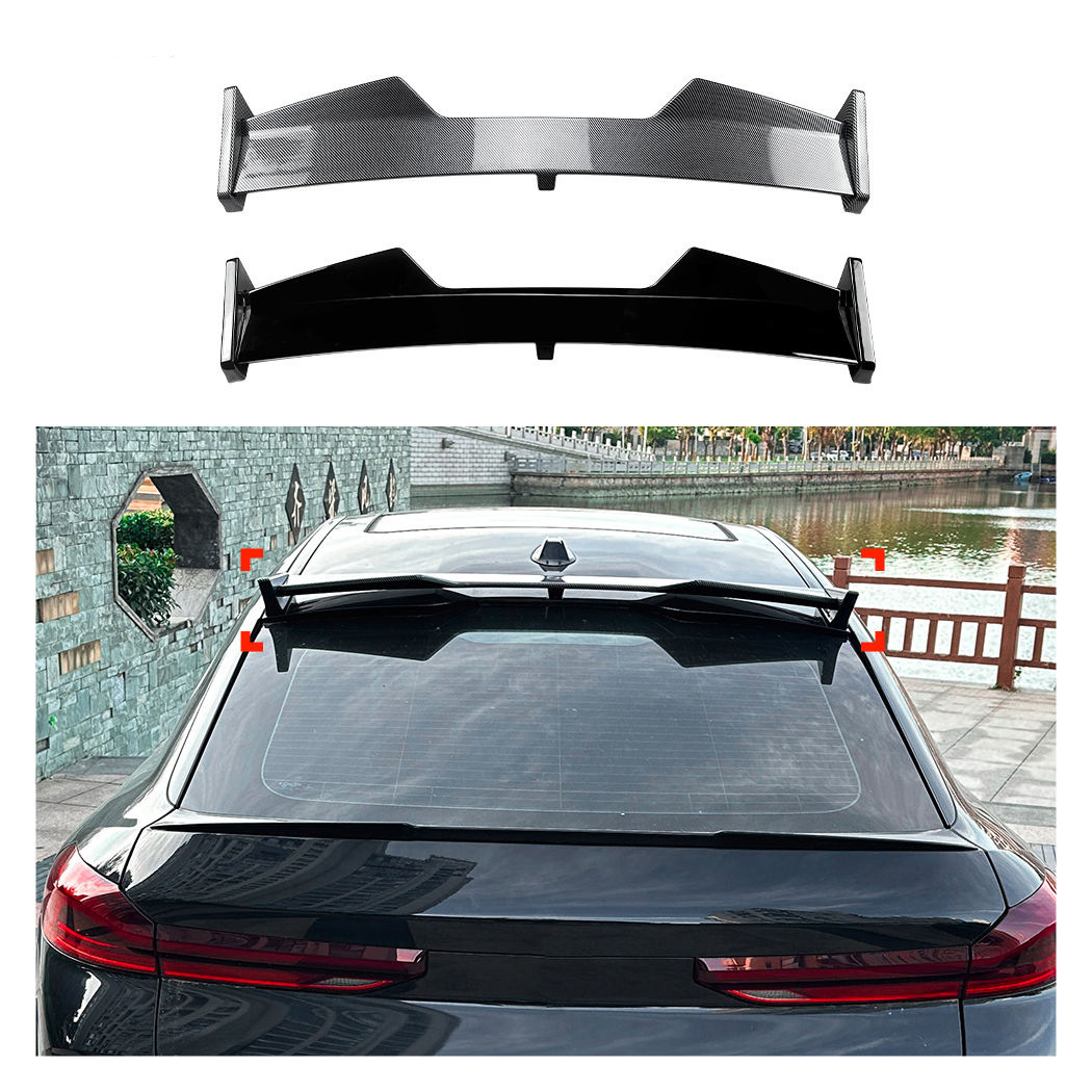 Suitable for BMW X6 G06 top spoiler 19-26 models, rear spoiler, fixed wind wing, made of ABS material, adhesive installation, non-destructive top spoiler