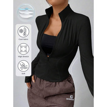 C 48731 Stand collar slim yoga coat ���������٤���׿羳