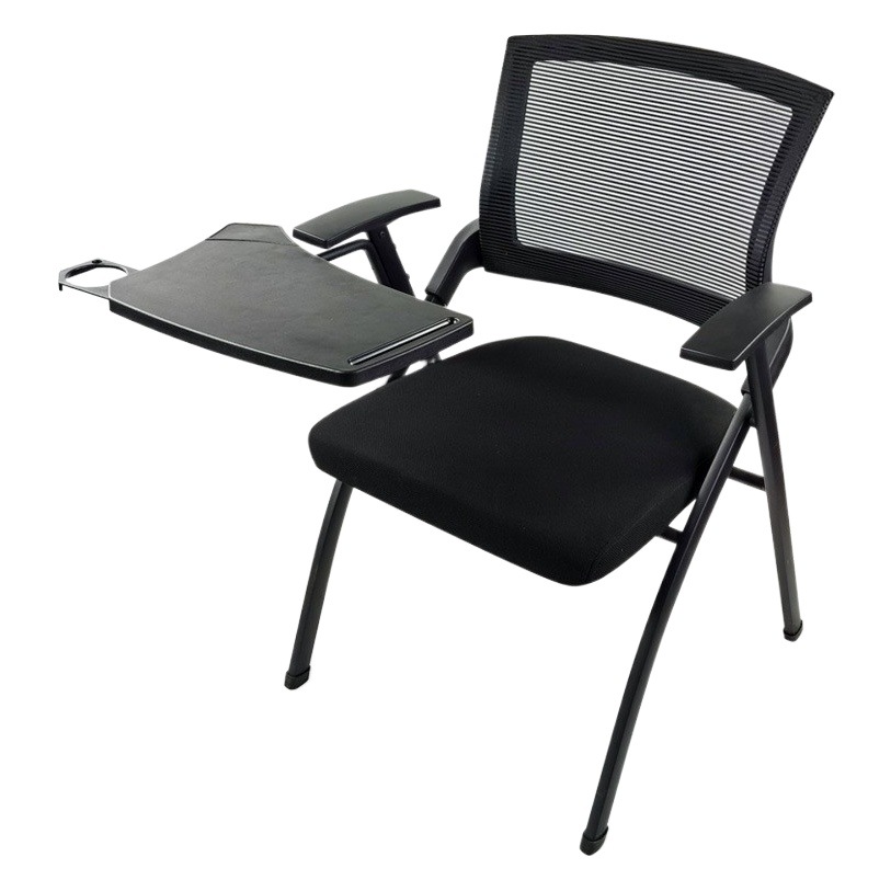 Factory Price Wholesale Training Chair Simple Mesh Cloth Staff Conference Chair Sedentary Breathable Folding Back Strap Writing Board Chair