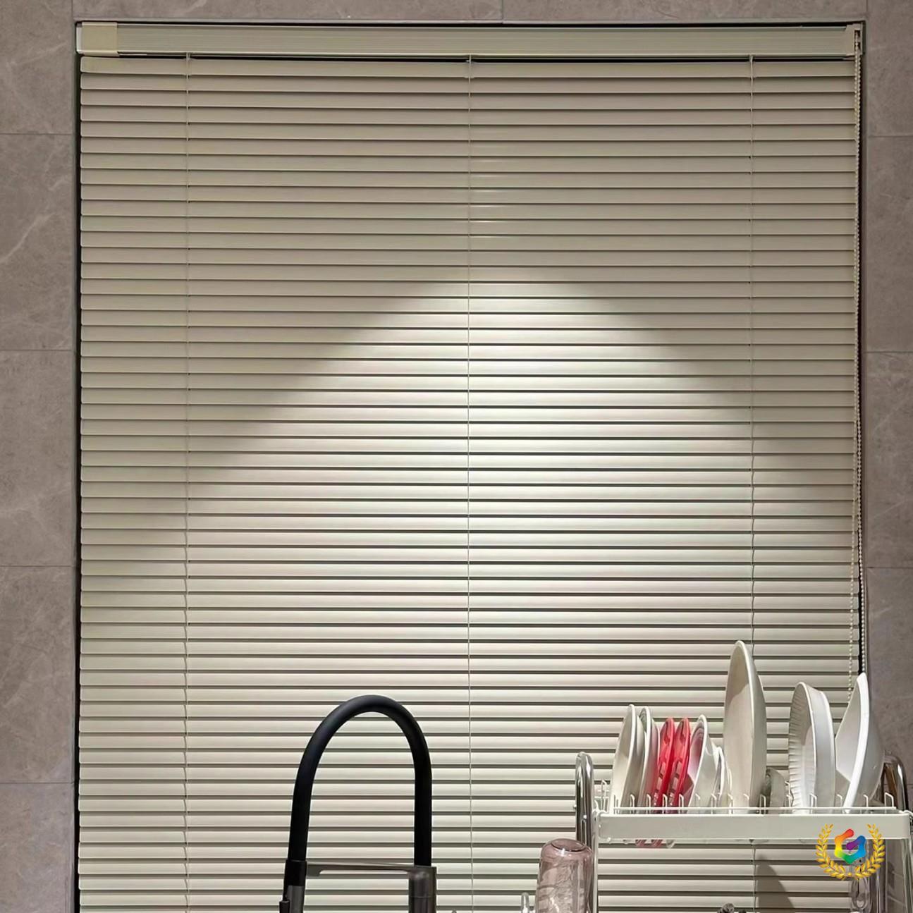 ✅ Aluminum Alloy Blinds, No-Drill Installation, Waterproof for Bathroom, Kitchen, and Shower, Household Light-Blocking Adjustable Blinds