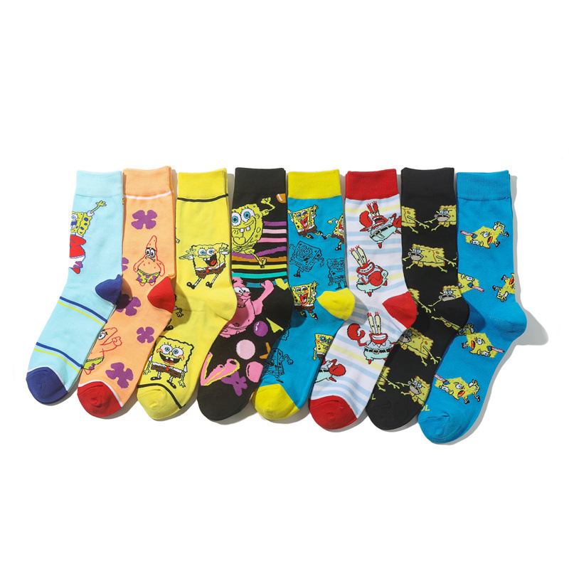 Men's Spongebob Women's Socks Cartoon Men's Socks Anime Men's Film Women's Socks European and American Personality Cross-border Socks Men's Spongebob Women's Socks Cartoon Men's Socks Anime Men's Film Women's Socks European and American Personality Cross-border Socks