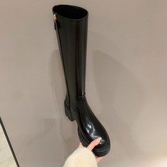 [sheii Su Yinyin] Roaming in Dublin~sw thick-soled side zipper mid-high boots female knight boots long boots