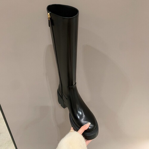 [sheii Su Yinyin] Roaming in Dublin~sw thick-soled side zipper mid-high boots female knight boots long boots