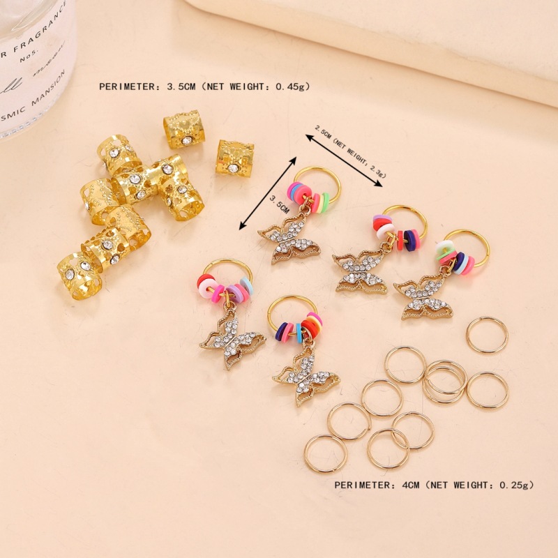 Fashion Butterfly Alloy Plating Inlay Artificial Diamond hair buckle 1 Set
