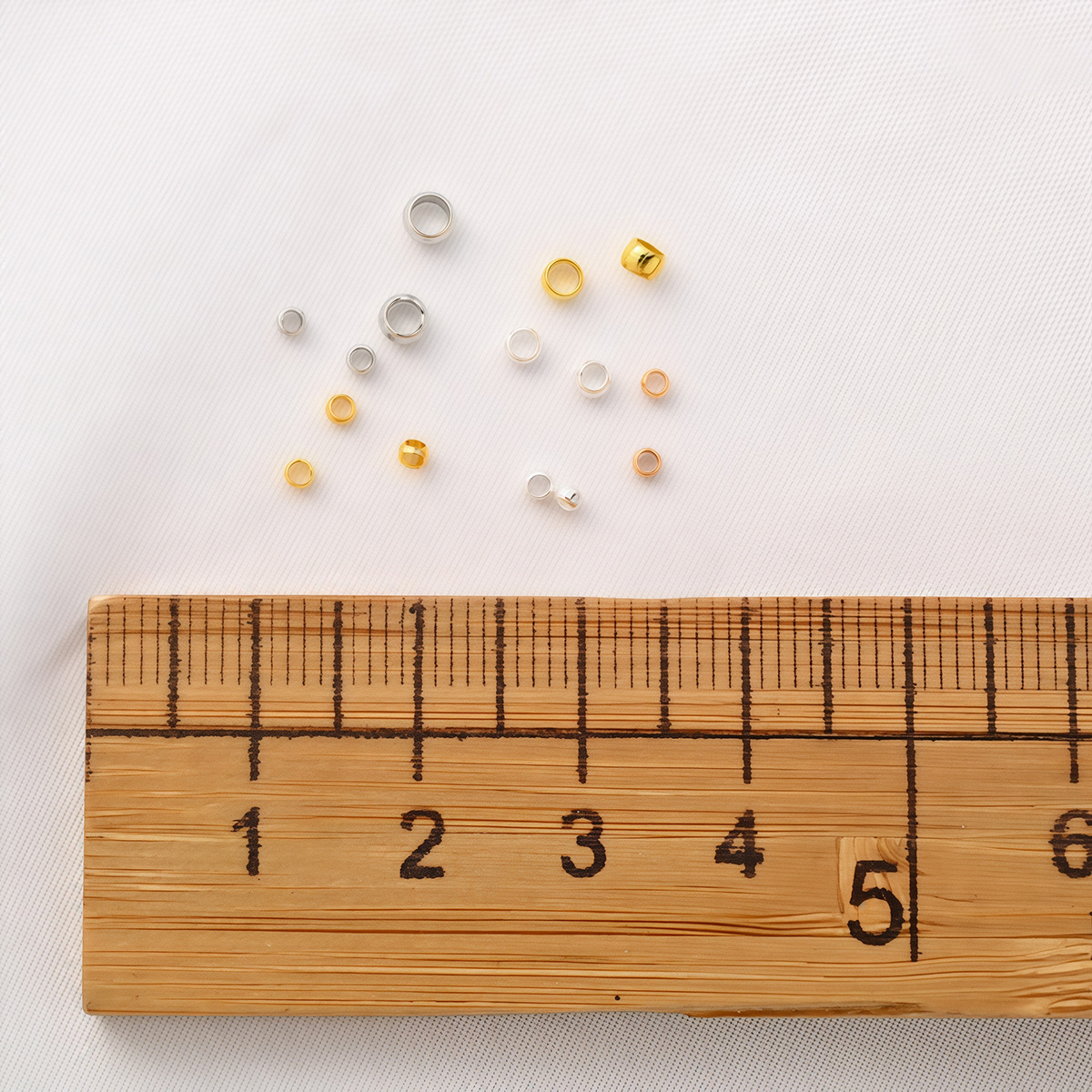 전기도금된 구리 재질의 평평하게 압착 가능한 위치 고정 구슬, 금 구슬, 수제 DIY 장신구 부품, 원형 마감 매듭 고정 버클