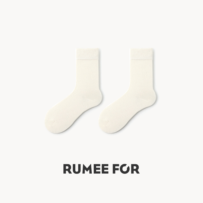 Calcetines Lumi hasta la pantorrilla para mujer en blanco y negro, calcetines antideslizantes JK hasta la pantorrilla combinados con mocasines, calcetines largos blancos absorbentes del sudor para primavera y verano, calcetines Zhuji.