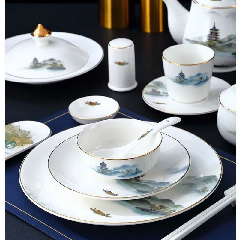 Tableware for hotel, set, Chinese style, 4 piece set