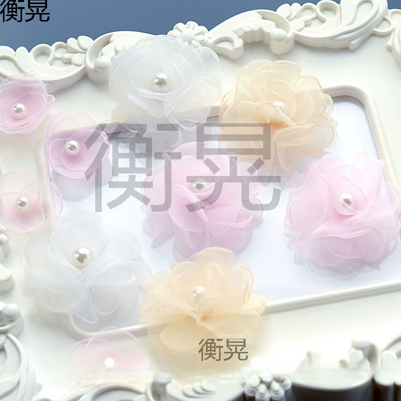 Корейский стиль, обожженные края, стерео цветы ручной работы, красочные цветы из пряжи, аксессуары для волос «сделай сам», свадебные аксессуары, ювелирные материалы, искусственные цветы