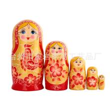 盲盒套娃木制工藝品俄羅斯套娃人物卡通五層套娃手工繪制兒童玩具