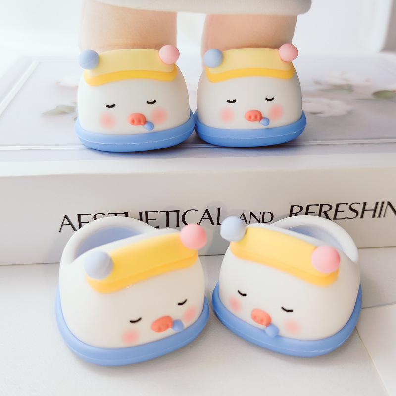 新款睡眠娃鞋 棉花娃娃拖鞋可爱卡通萌娃拖鞋棉花娃鞋10-20cm可穿