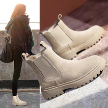 Chelsea Boots Women Winter Shoes Cow Suede Ankle Boots 2022