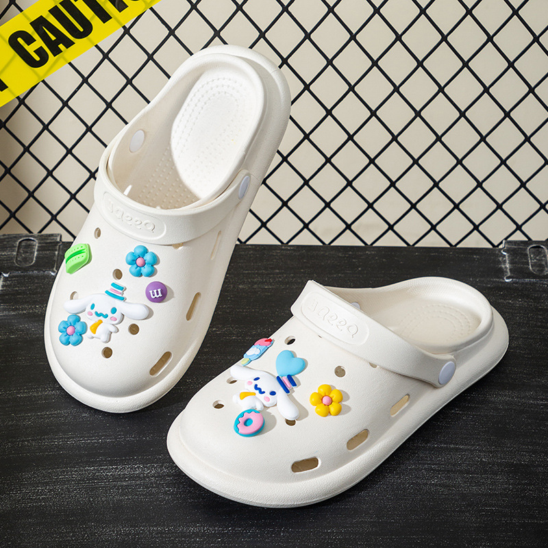 탑 햇 토끼 슬리퍼 화이트