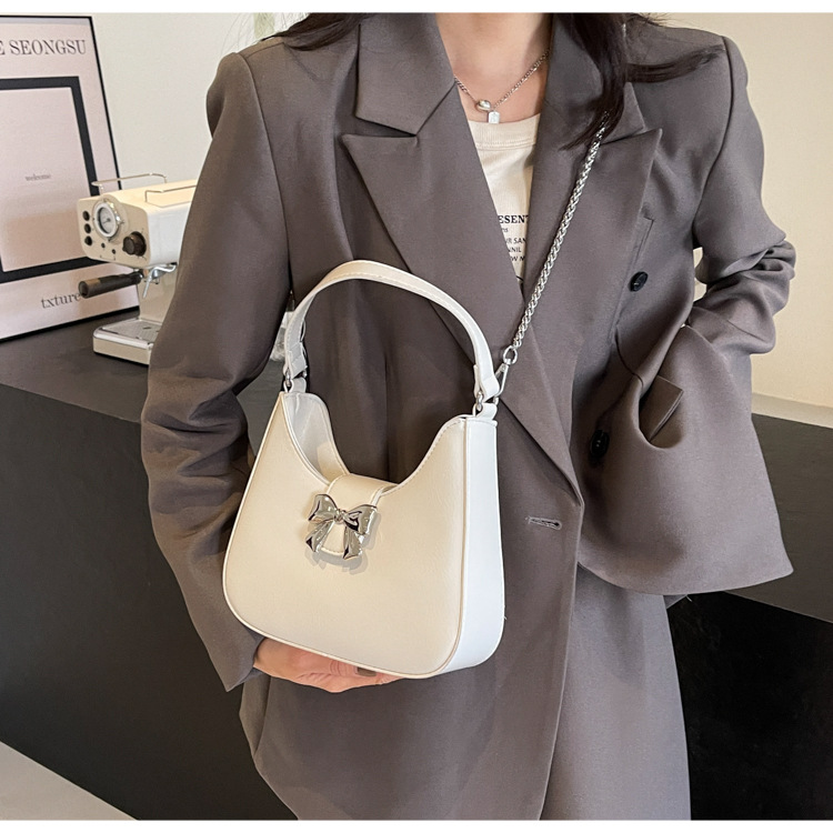 210g Weight Synthetic Leather Lining Material Flip Cover Closure Type Single Shoulder Strap Strap Type Handbag Bags Type Daily, Shopping Occasion Pu Leather Material Bow Knot Pattern All Seasons Season Women's Gender Basic Style Medium Size Women's Medium Pu Leather Bow Knot Basic Flip Cover Handbag 10