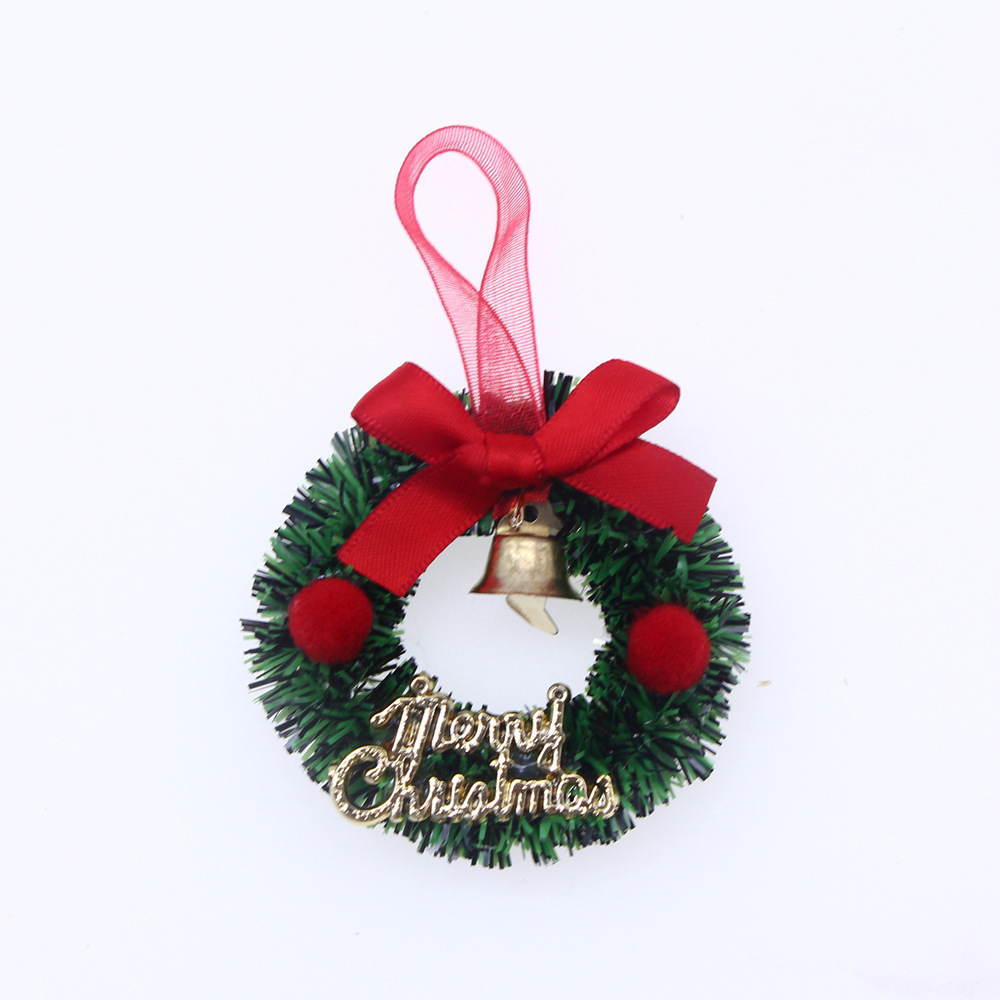 6cm guirlanda de Navidad Feliz Navidad pentagonal mini guirlanda de Navidad con arco de arco