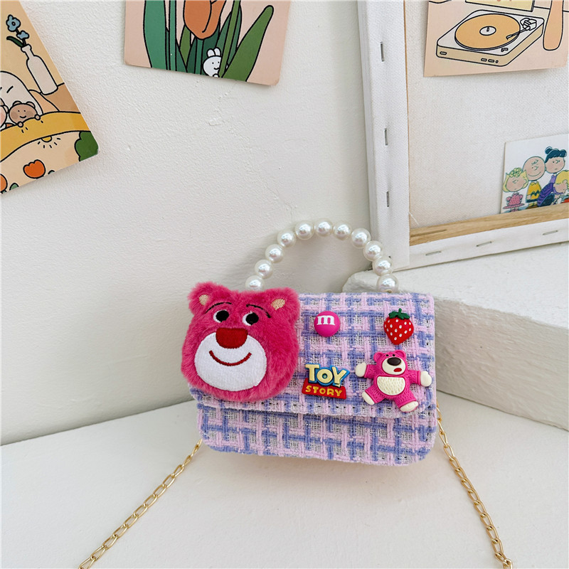 2024 nuevo estilo extranjero princesa perla bolso de cambio de mano bolso de hombro de moda para niños lindos niños mochila de chicas