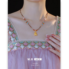 2025新款轻奢小众高级感锁骨链毛衣链女款马上成功天然石珍珠项链