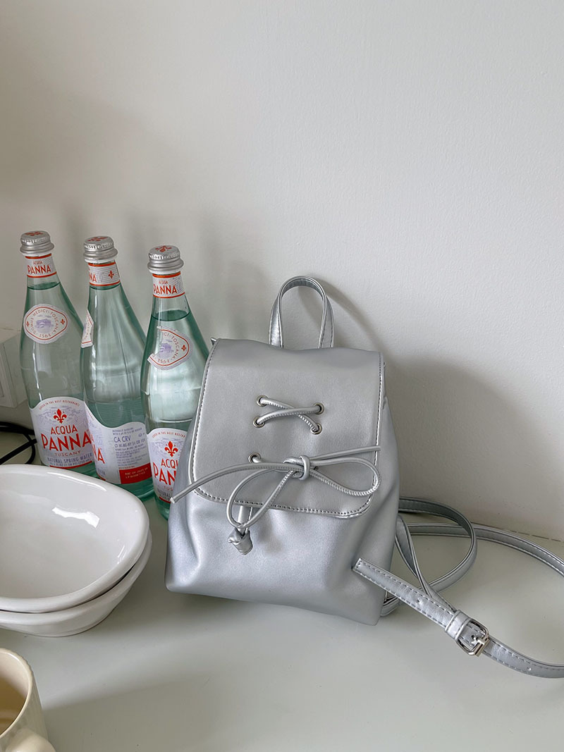 Ballet style bow double shoulder women's bag 2024 new trendy Korean backpack, cute portable shoulder bag schoolbag_voghion.com