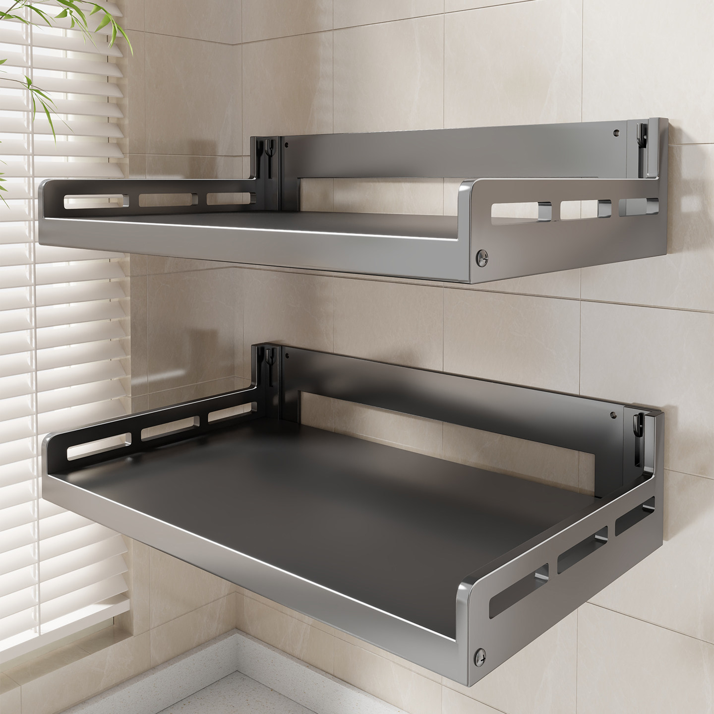Estante de Pared para Microondas Multifuncional Sin Perforación para Cocina image 4