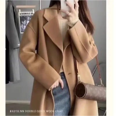 Woolen Coat for Women, Medium-Long Length, Knees Over, 2025 New Autumn/Winter Student Korean Style Slimming Wool Coat