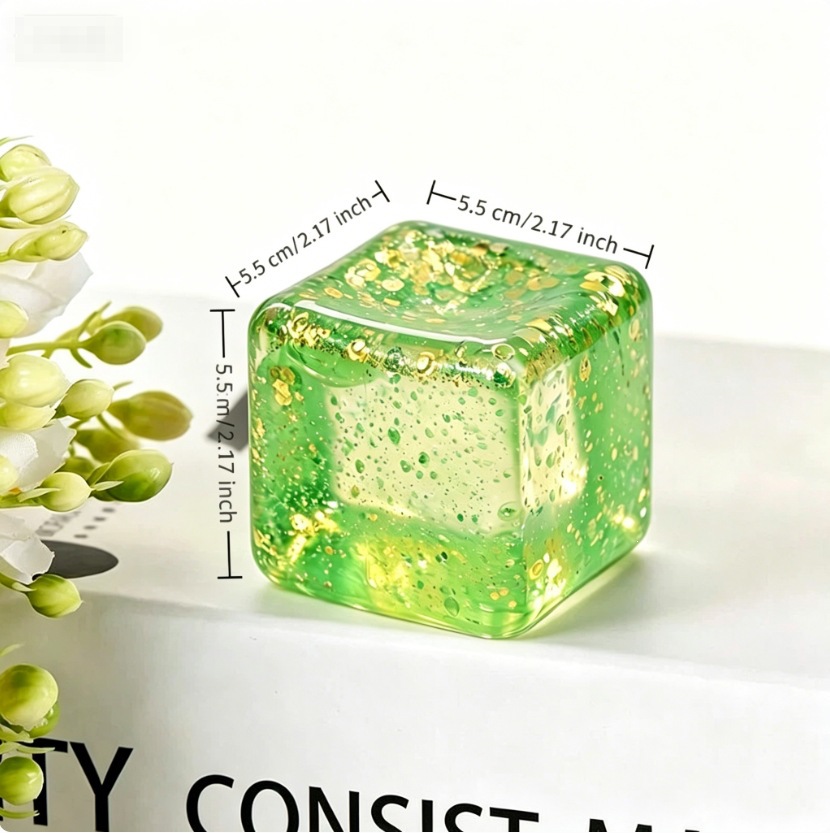 5.5cm gold powder ice cube-green