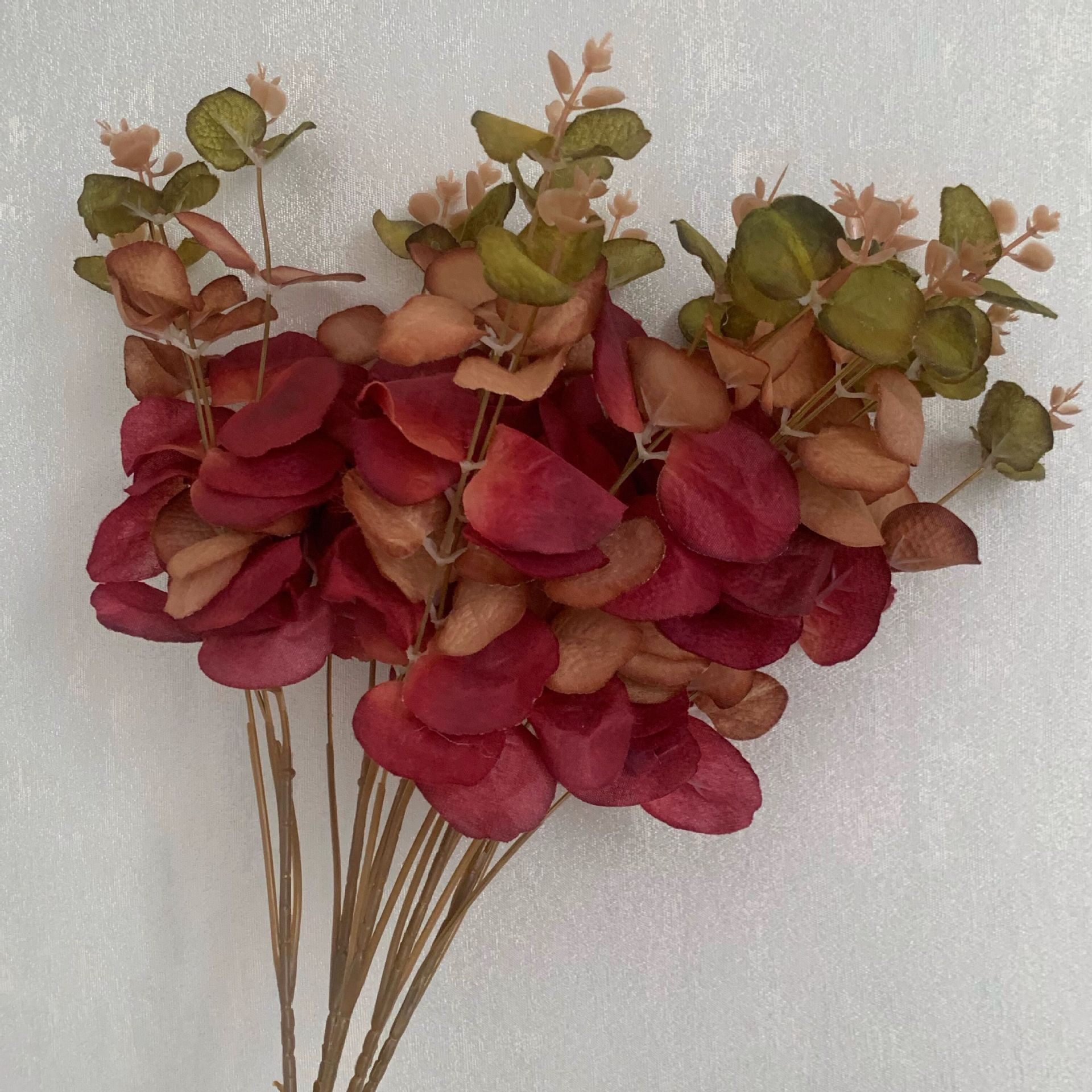 Fábrica directa flor artificial Flor de seda boda decoración del hogar a juego diseño dinero Ye eucalipto flor falsa