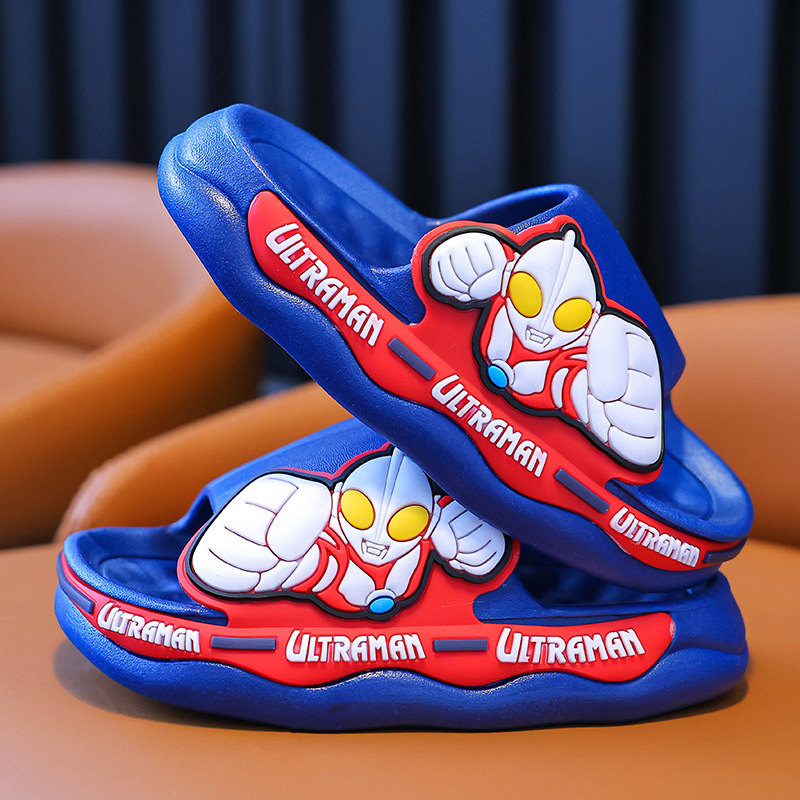 Productos genuinos Ultraman verano niños zapatillas niños y niñas interior antideslizante suave Fondo niños bebé baño zapatillas